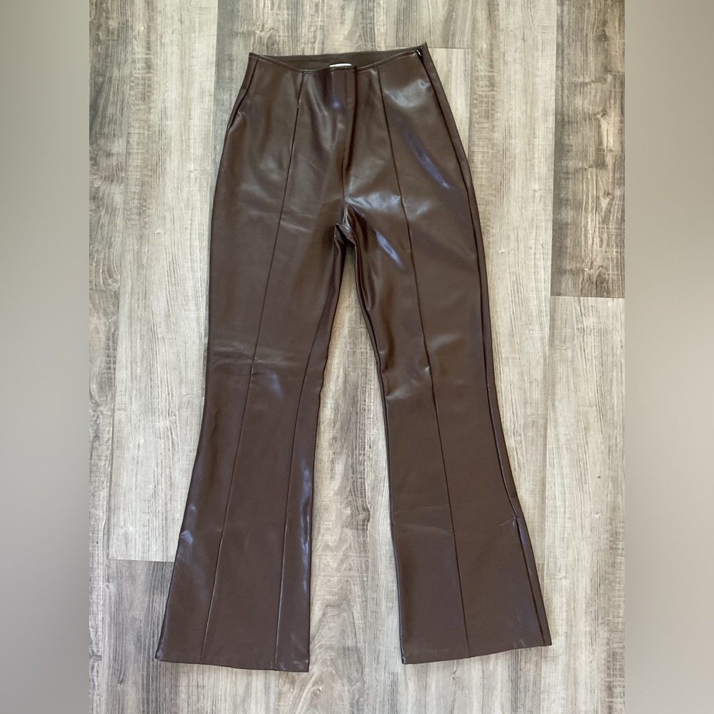 Abercrombie fitch Vegan Leather Brown Pants Size Small